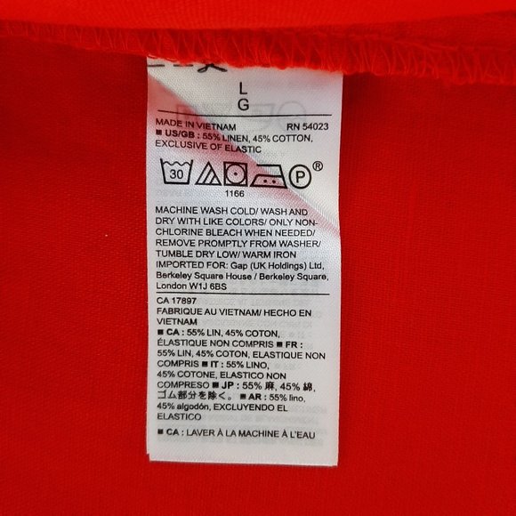 Gap Linen Blend Red Dress w/Cutout Back - Picture 11 of 12